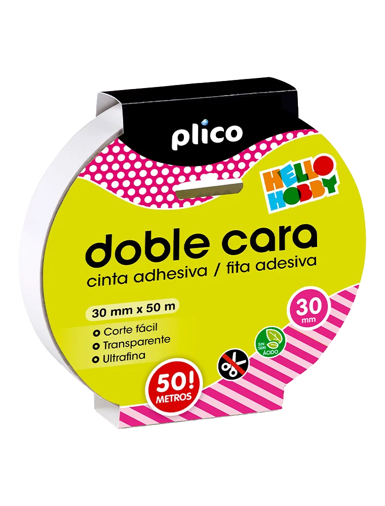 CINTA ADHESIVA PLICO DOBLE CARA 30MM X 50MT