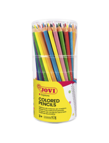 JOVI WOODLESS Bote de 84 lápices triangulares sin madera. Colores surtidos, Indicado para niños de 4 a 6 años