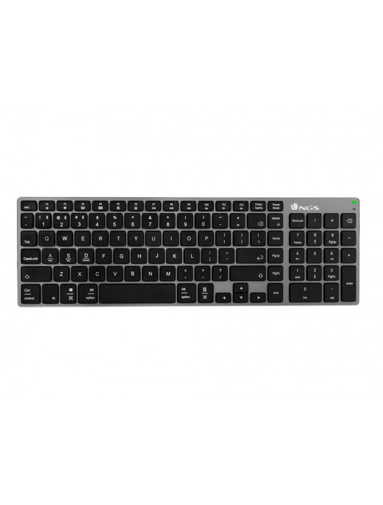 Teclado ngs fortune multimode inalambrico 12 teclas multimedia color aluminio 364x116x14 mm