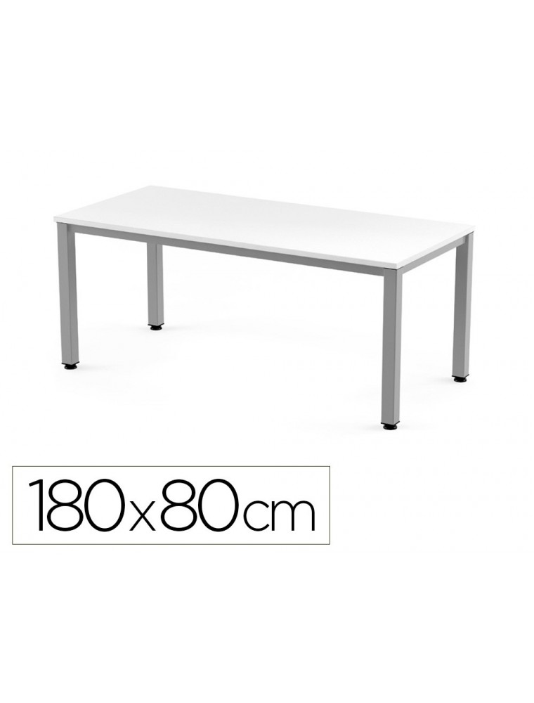 Mesa de oficina rocada executive 2003ad04 aluminioblanco 180x80 cm