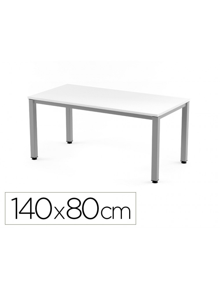 Mesa de oficina rocada executive 2001ad04 aluminioblanco 140x80 cm