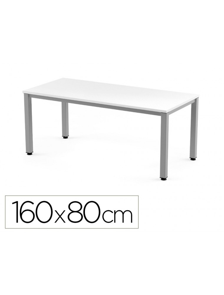 Mesa de oficina rocada executive 2002ad04 aluminioblanco 160x80 cm