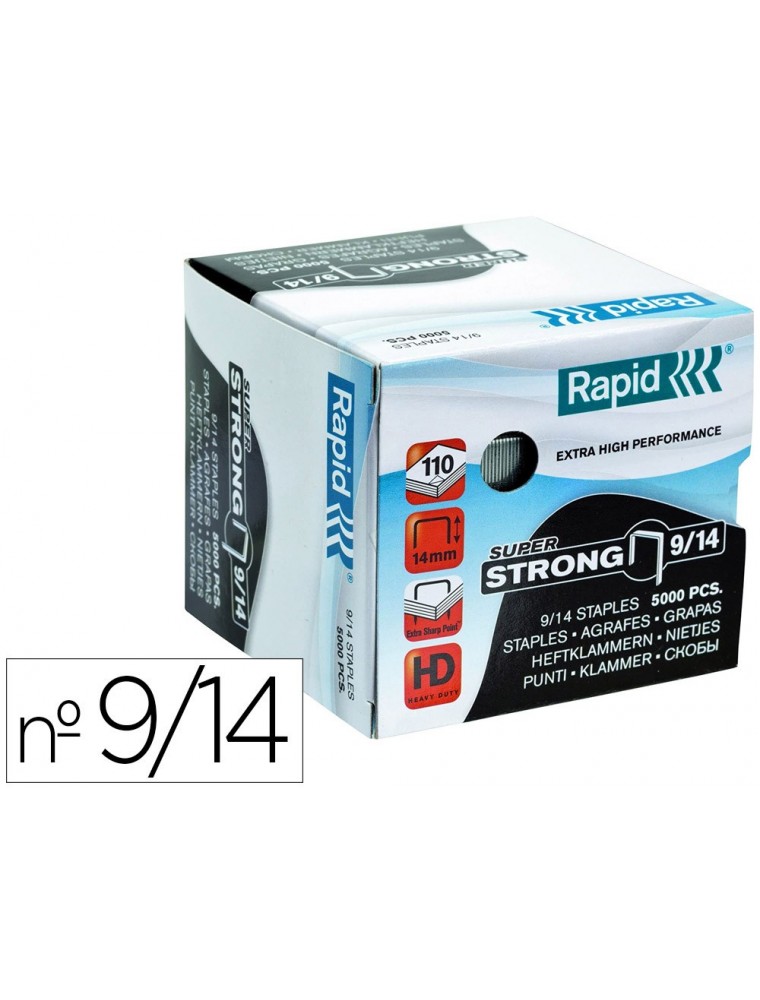 Grapas rapid super strong galvanizadas nº 914 caja de 5000 unidades