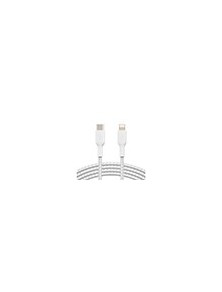 Cable trenzado belkin caa004bt1mwh usb-c a lightning boost charge largo 1 m color blanco