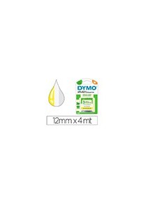 Cinta dymo metalizada letratag 12mm x 4mt papel blanco  plastico amarillo  metalica plata pack de 3