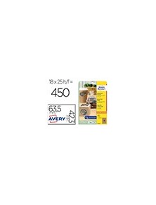 Etiqueta adhesiva avery kraft efecto carton ovalada 63,5x42,3 mm removible para laser ink-jet