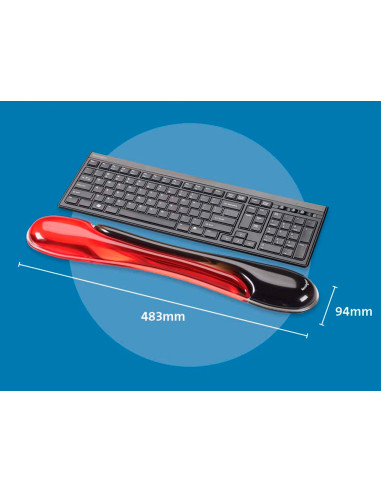 Reposamuñecas kensington duo gel teclado color negro/rojo 240x182x25 mm