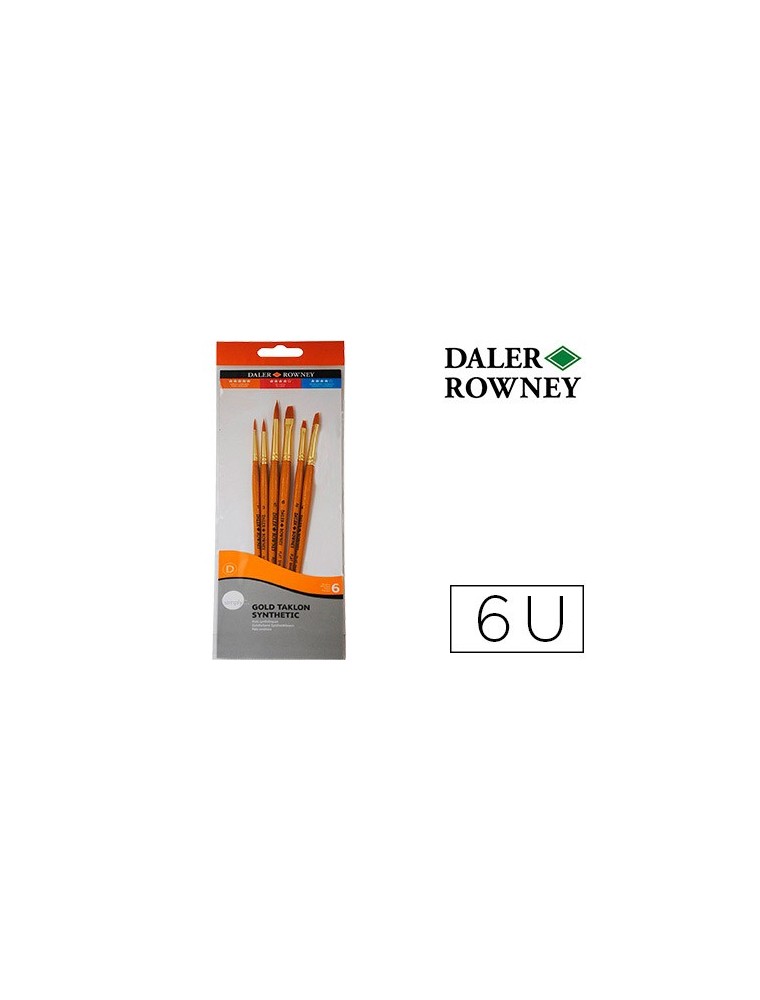 Pinceles daler rowney simply art sintentico mango corto dorado blister de 6 unidades