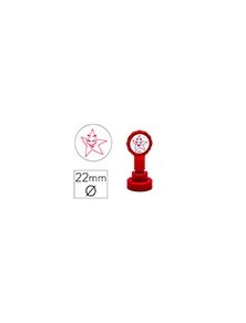 Sello artline emoticono estrella color rojo 22 mm diametro