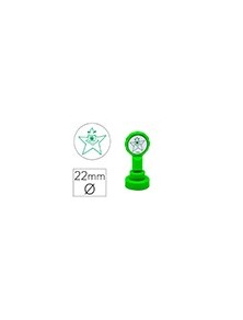 Sello artline emoticono estrella color verde 22 mm diametro