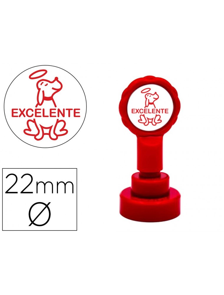 Sello artline emoticono excelente color rojo 22 mm diametro