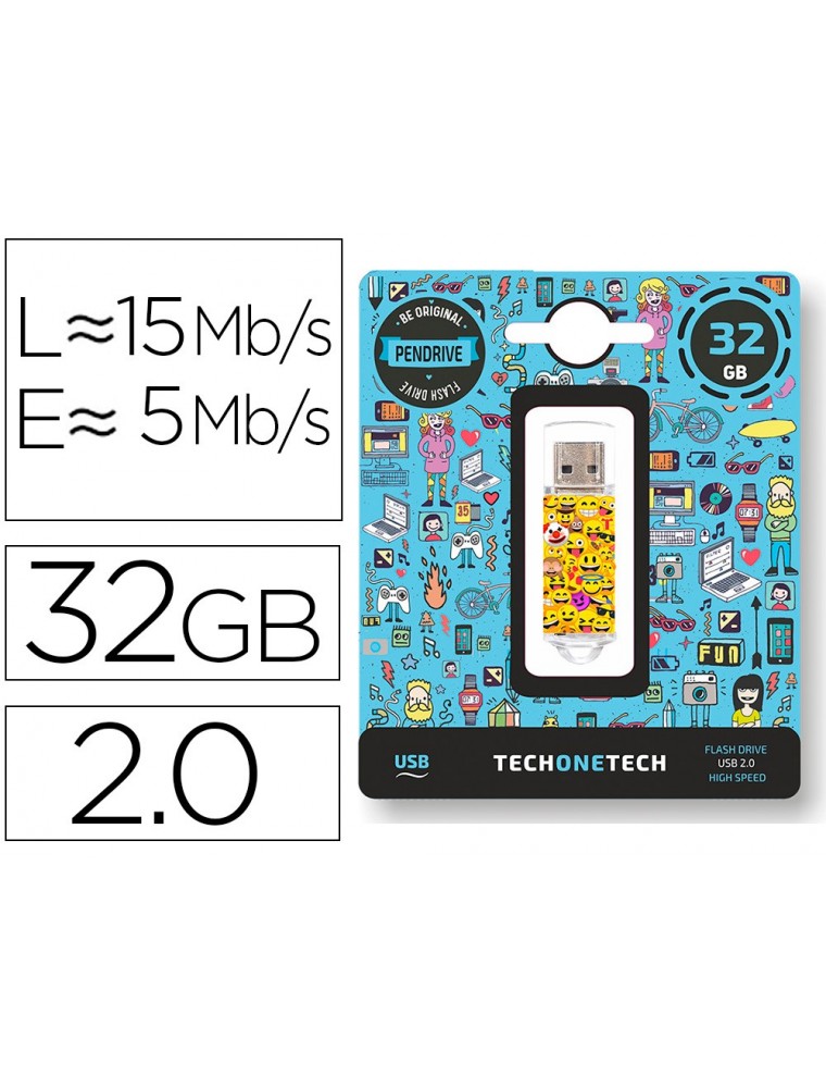 Memoria usb tech on tech emojitech emojis 32 gb