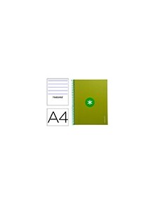 Cuaderno espiral liderpapel a4 micro antartik tapa forrada80h 90 gr horizontal 1 banda 4 taladros color verde