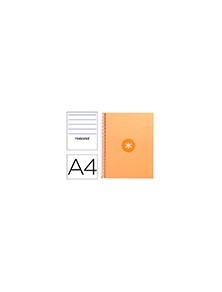 Cuaderno espiral liderpapel a4 micro antartik tapa forrada80h 90 gr horizontal 1 banda 4 taladros color amarillo clar