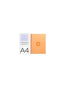 Cuaderno espiral liderpapel a4 micro antartik tapa forrada 80h 90 gr cuadro 5mm 1 banda 4 taladros amarillo cl