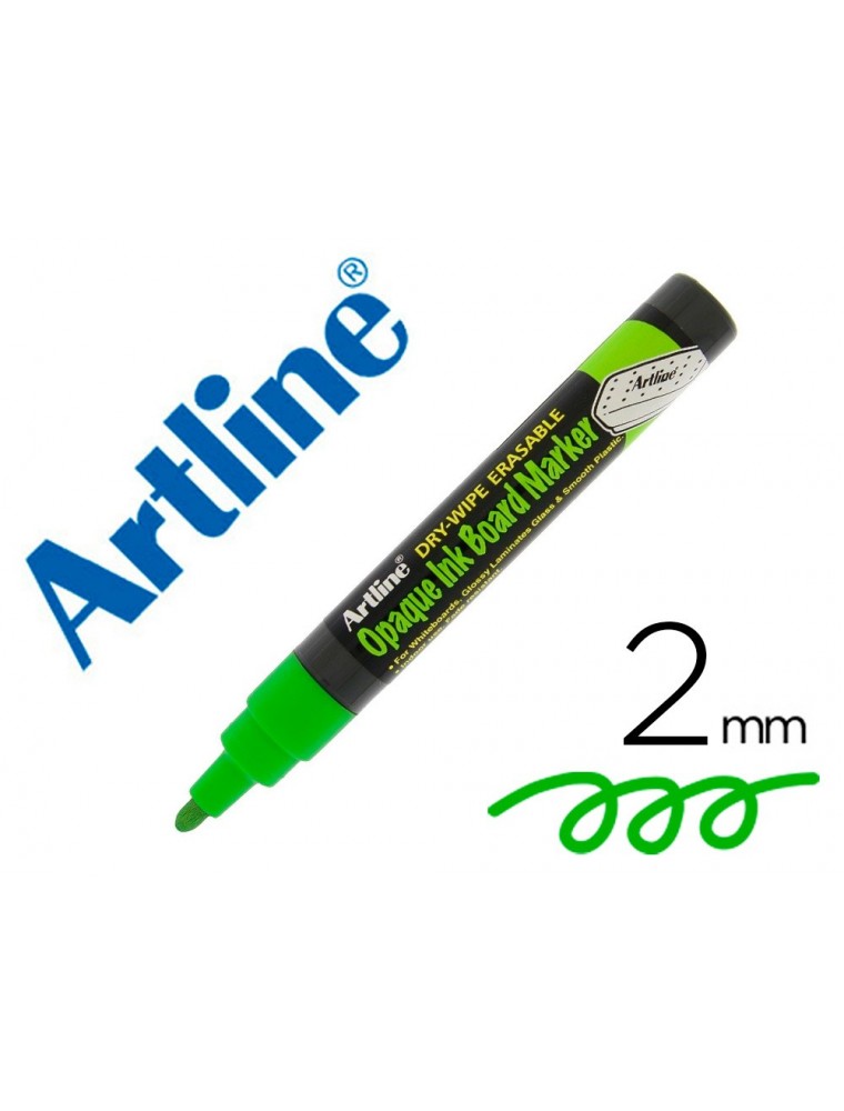 Rotulador artline pizarra epd-4 color verde fluorescente opaque ink board punta redonda 2 mm