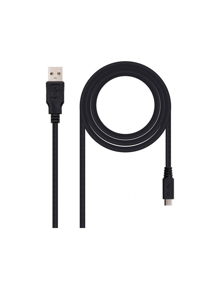 Cable usb nanocable 2.0 tipo am-micro usb bm color negro longitud 1,8 m