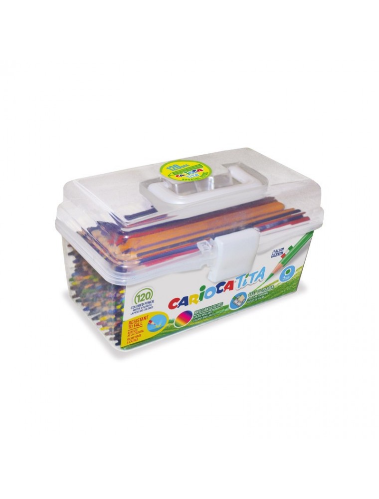 120  lápices de colores de Resina en caja de plastico CARIOCA® TITA