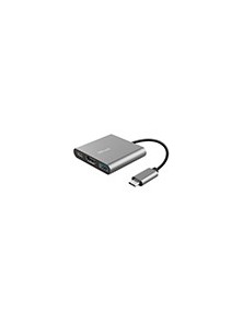 Adaptador trust dalyx 3 en 1 multipuerto usb-c  usb-a usb-c hdmi 2.0 color aluminio