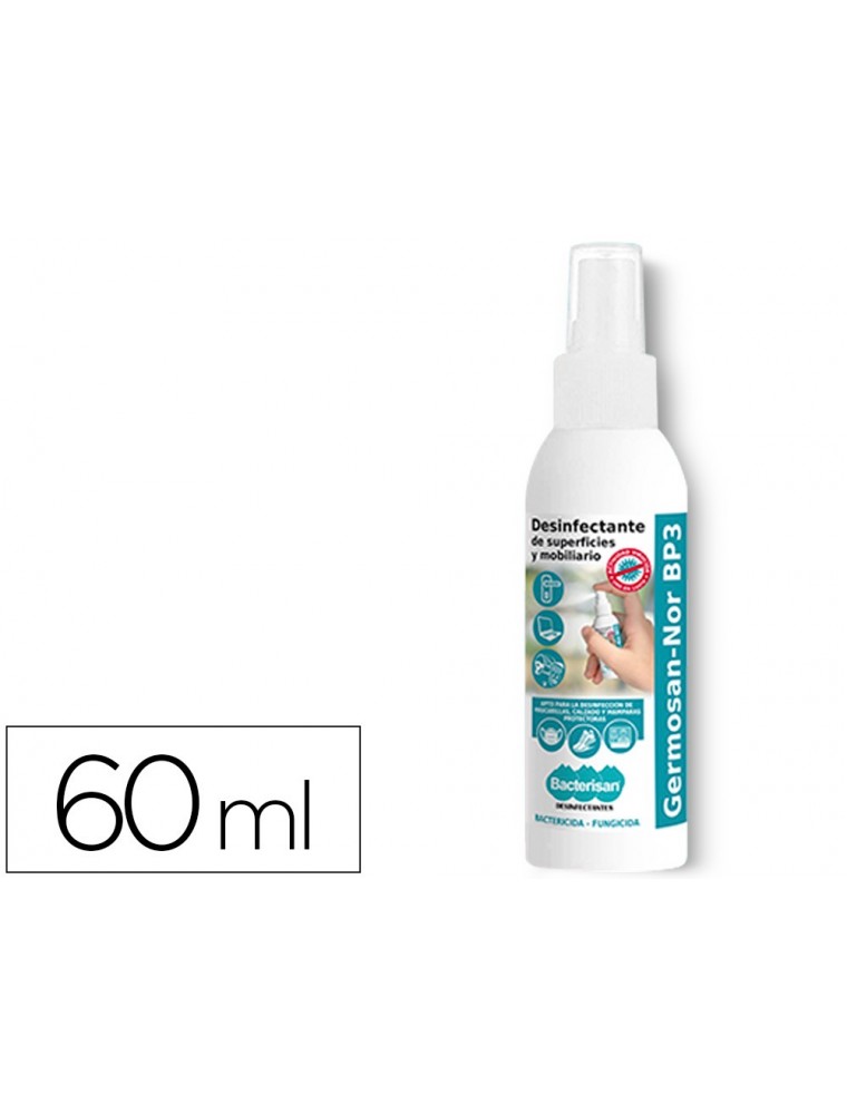 Limpiador higienizante desinfectante germosan 60ml bp3 para superficies y mobiliario bote pulverizador