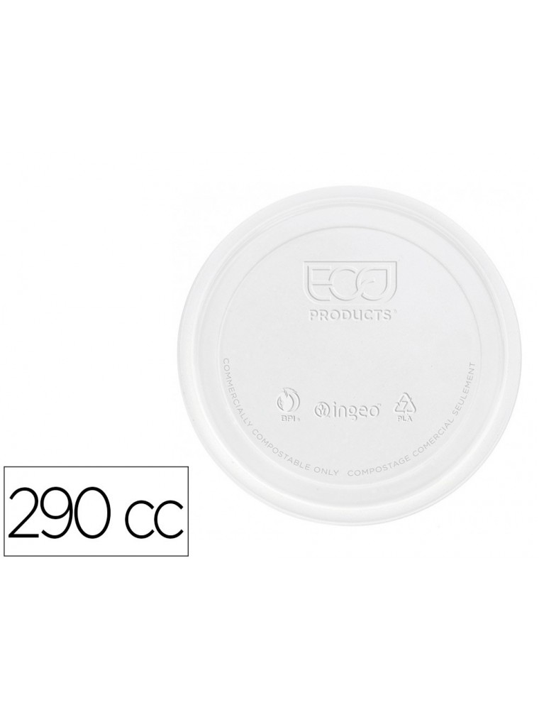 Tapa de plastico biodegradable para vaso de 290 cc paquete de 100 unidades