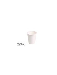 Vaso de carton biodegradable blanco 220 cc paquete de 50 unidades