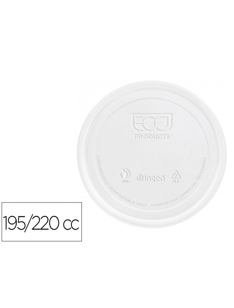 Tapa de plastico biodegradable para vaso de 195220 cc paquete de 100 unidades