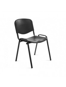 Silla rocada confidente estructura metalica respaldo y asiento en polimero color negro