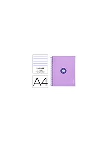 Cuaderno espiral liderpapel a4 micro antartik tapa forrada 120h 100 gr horizontal 5 banda4 taladros color lavanda