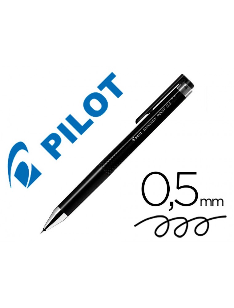 Boligrafo pilot synergy point retractil sujecion de caucho tinta gel 0,5 mm negro