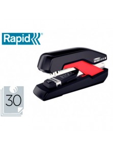 Grapadora rapid so30c plastico negrorojo capacidad 30 hojas usa grapas omnipress 30