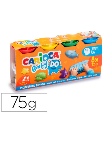 Pasta de modelar carioca baby dough bote 75 g set de 8 colores surtidos