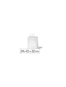 Bolsa kraft basika celulosa blanco 90 gr asa retorcida tamaño s 240x100x320 mm