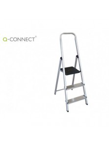 Escalera q-connect de aluminio 3 peldaños 590x400x1260 mm peso maximo 150 kg en-131