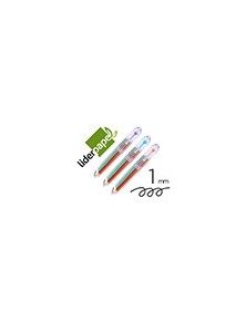 Boligrafo liderpapel 10 en 1 cuerpo transparente 10 colores 1 mm retractil