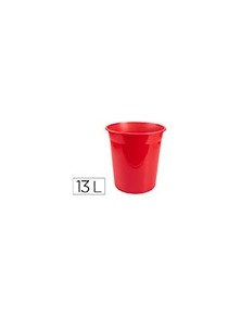 Papelera plastico q-connect rojo translucido 13 litros 275x285 mm