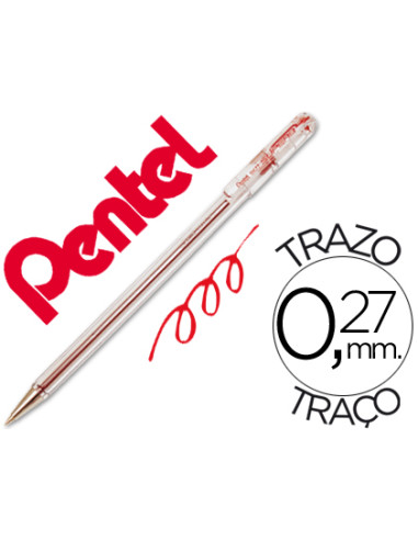 PENTEL SUPERB BK77 BOLÍGRAFO ROJO -12U-