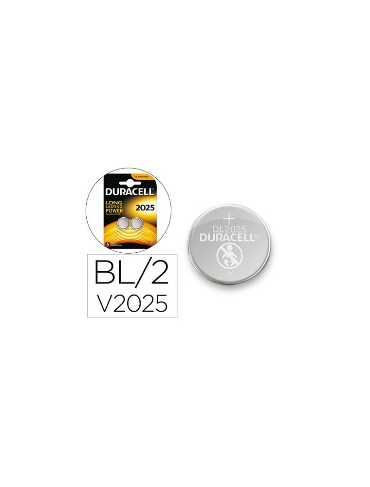 Pila duracell alcalina boton cr2025 blister 2 unidades