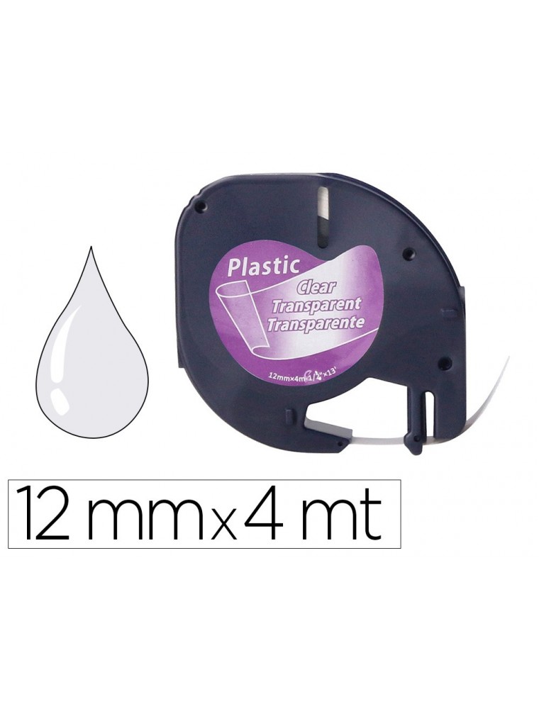 Cinta q-connect 12mm x 4mt transparente para maquina letratag