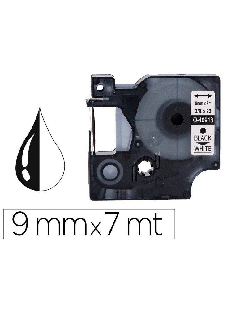 Cinta q-connect 1000 negro-blanco 9 mm x 7mt dymo