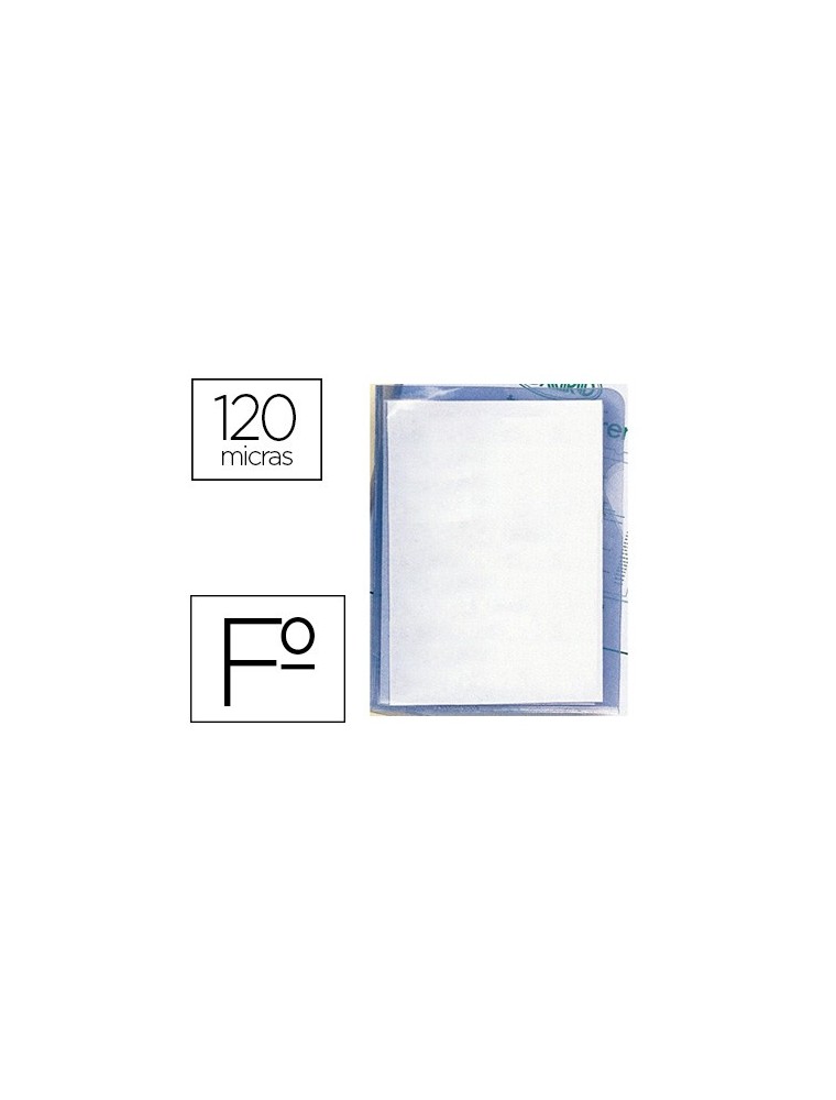 Carpeta dossier uñero plastico q-connect folio 120 micras transparente