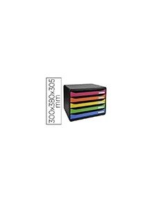 Fichero cajones sobremesa exacompta big-box plus iderama arlequin 5 cajones apaisado multicolores