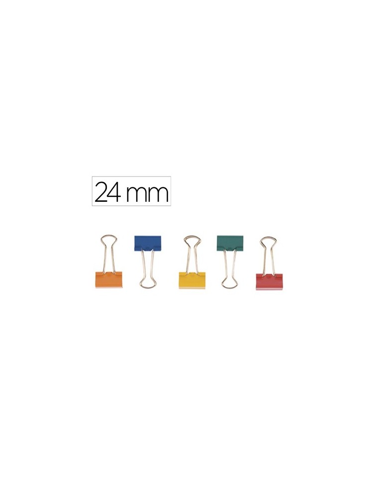 Pinza metalica q-connect reversible n.2 24 mm caja de 10 unidades colores surtidos