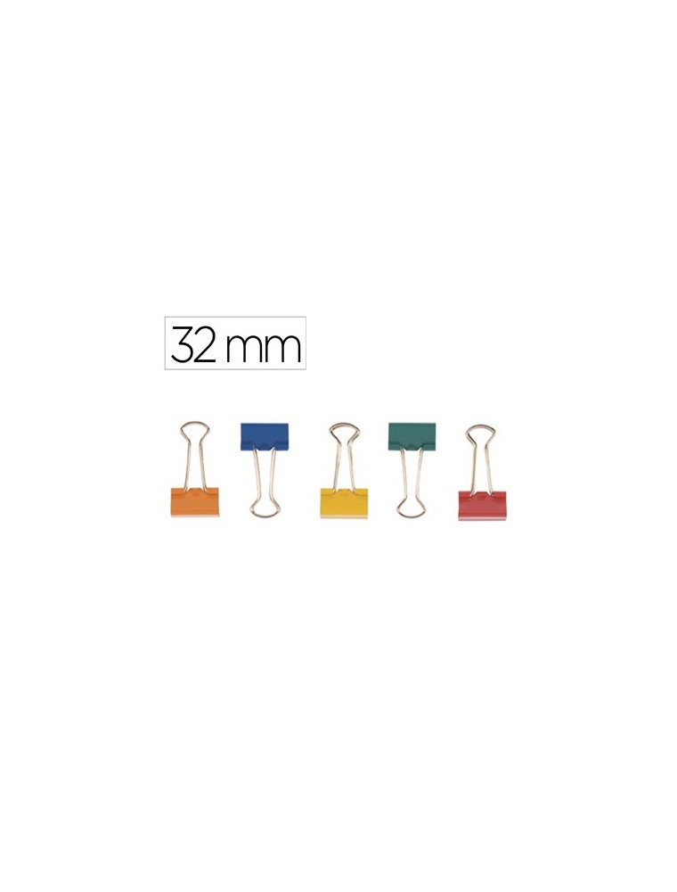 Pinza metalica q-connect reversible n.3 32 mm caja de 10 unidades colores surtidos