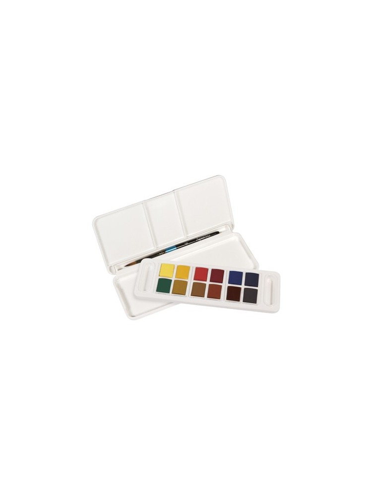 Acuarela daler rowney aquafine travel set con pincel caja de 12 colores surtidos