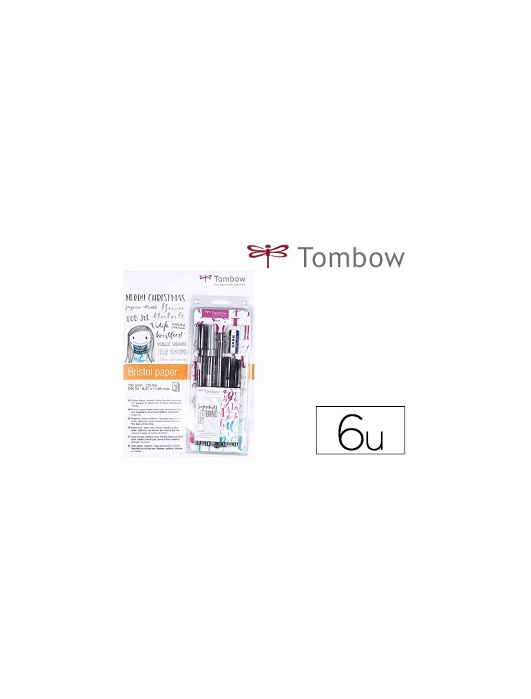 Set caligrafia tombow lettering beginner para principiante 6 piezas