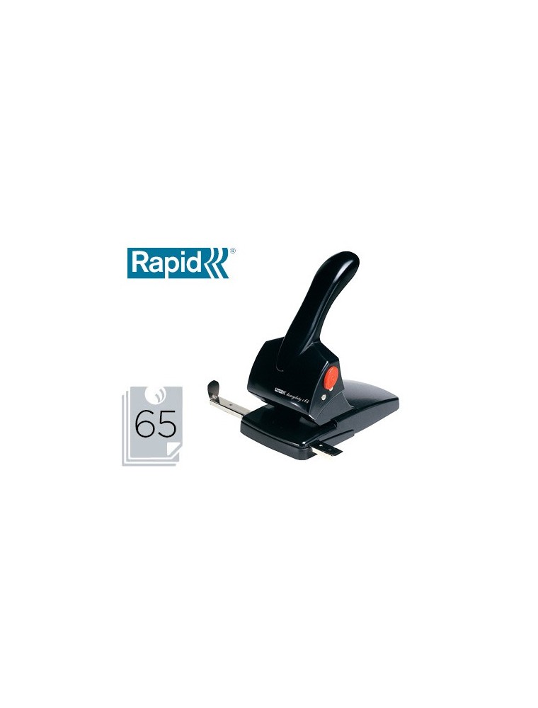 Taladrador rapid hdc65 fashion metalicoabs color negro capacidad 65 hojas