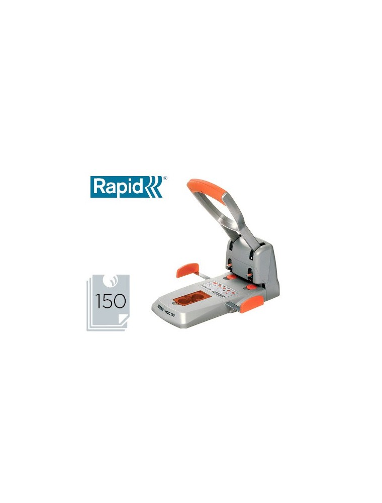 Taladrador rapid hdc150 supreme metalicoabs platanaranja capacidad 150 hojas