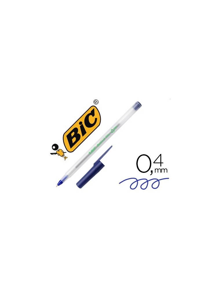 Boligrafo bic ecolutions round stic azul