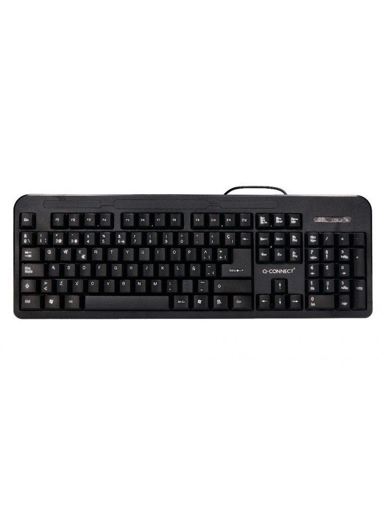 Teclado q-connect negro con cable 1,5 m compatible windows 95  98  nt  me  2000  xp  7  8  vista